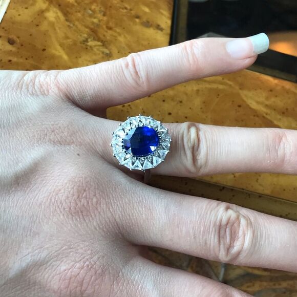 Natural Blue Kyanite Sterling Silver Cocktail Ring Discounted - Picture 2 of 14